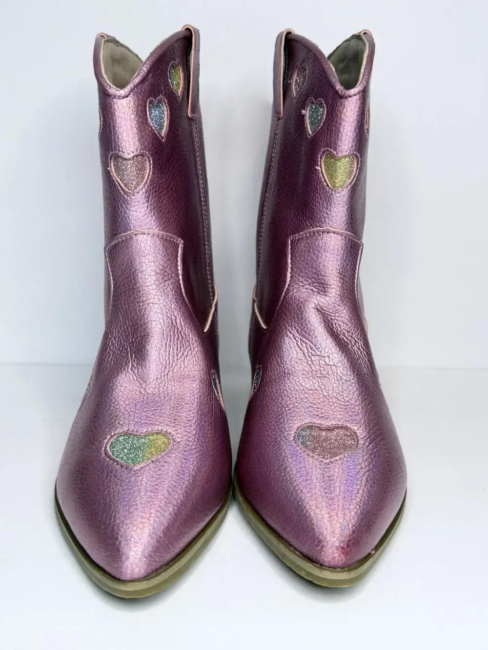 Lola + The Boys Cowgirl Western Boots 🩷Pink Iridescent 🩷 Girls EU 36/US 5Y